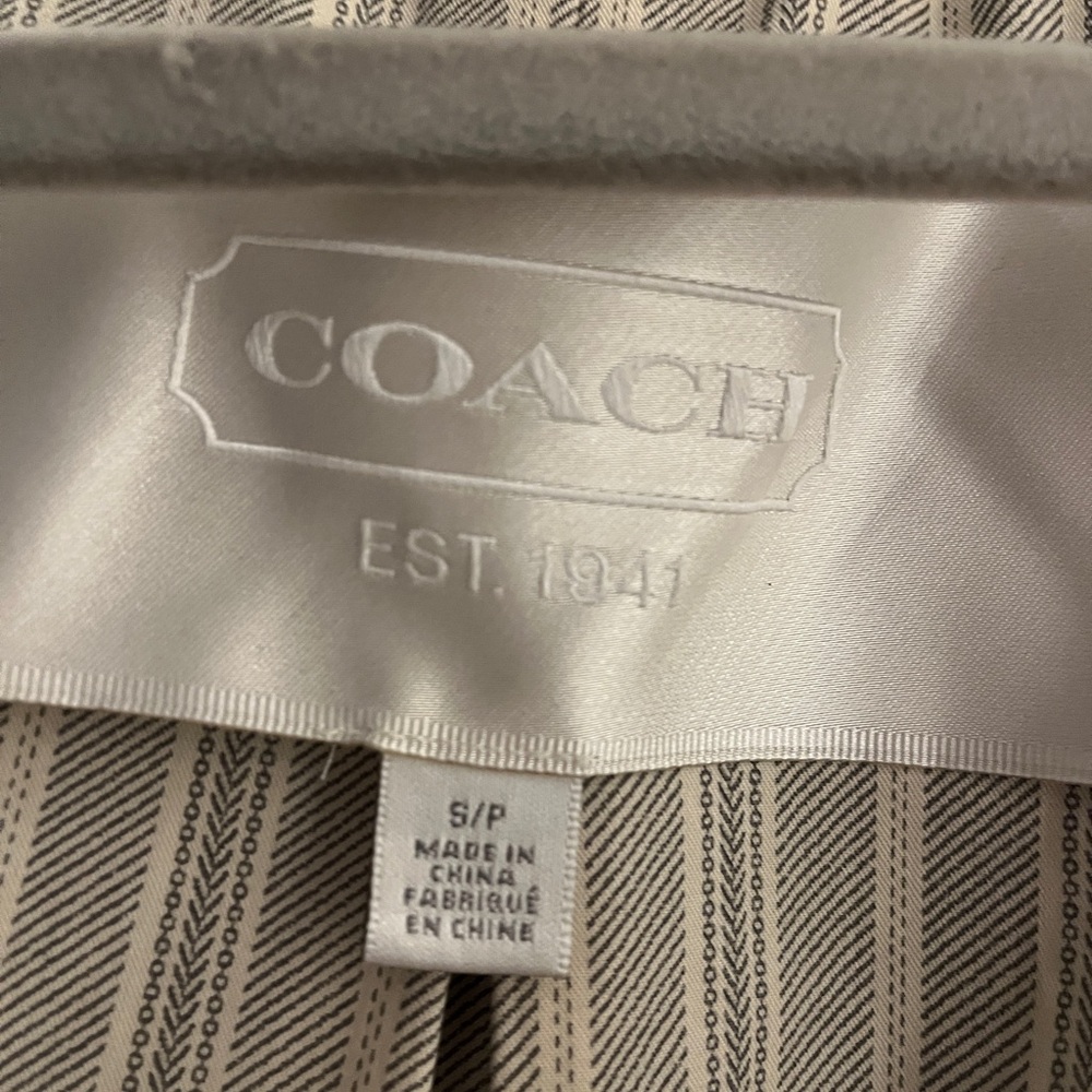 Coach Navy Mid Trench Coat - Picture 4 of 6